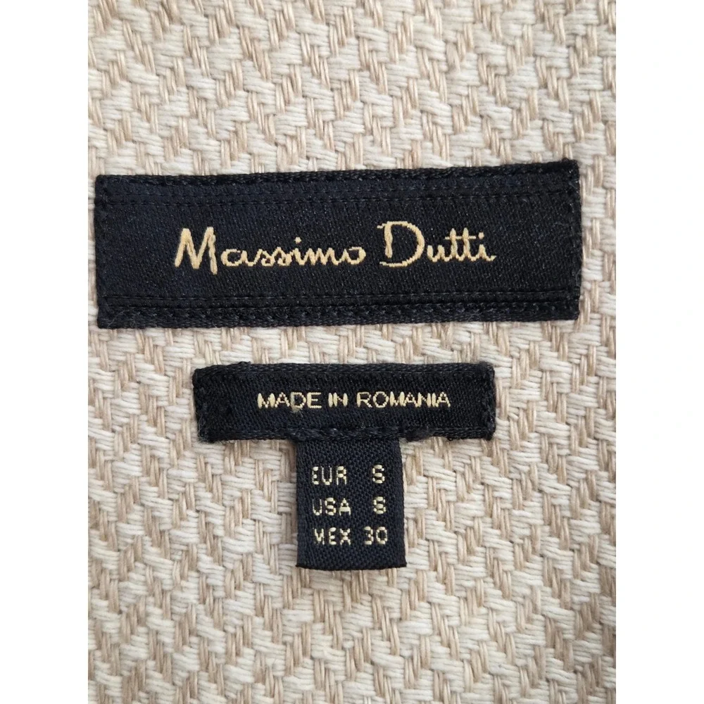 Massimo Dutti Long Linen Blazer Jacket‎ Womens Small Beige Linen Cotton Pockets - Picture 5 of 7